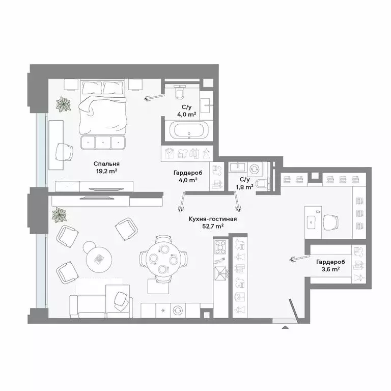 1-комнатная квартира: Москва, Ленинский проспект, 2 (84.5 м) - Фото 1