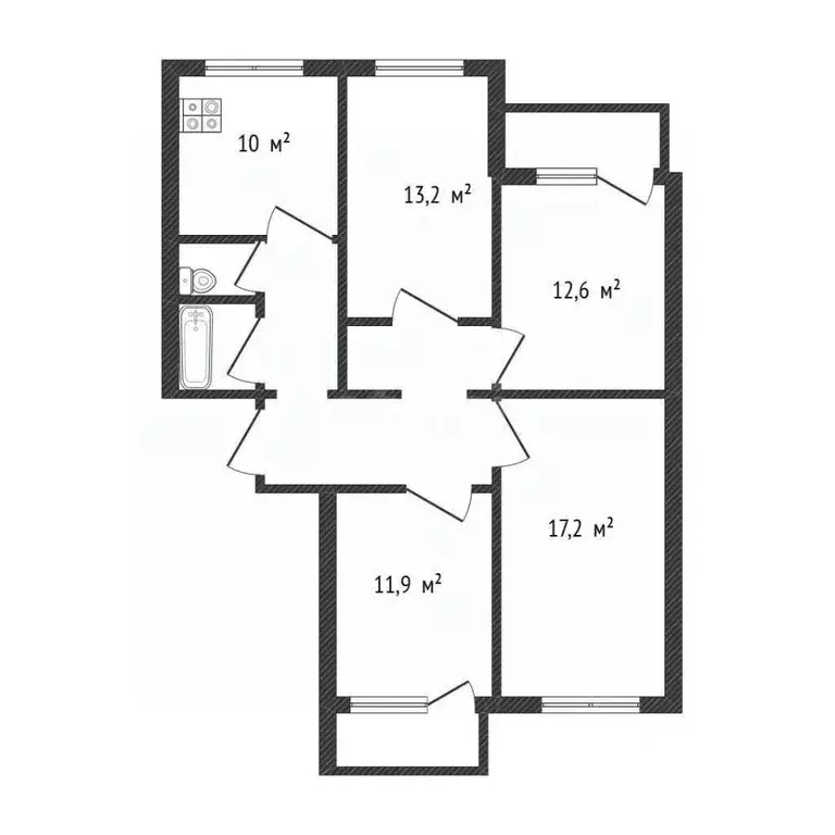 4-к кв. Белгородская область, Белгород ул. Щорса, 45а (82.9 м) - Фото 1