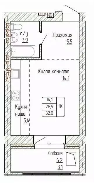 1-к кв. Алтайский край, Новоалтайск ул. Титова, 6 (32.0 м) - Фото 0