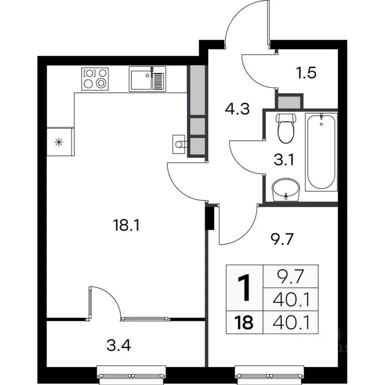 1-к кв. Нижегородская область, Нижний Новгород Культура с/пос, Новая ... - Фото 1