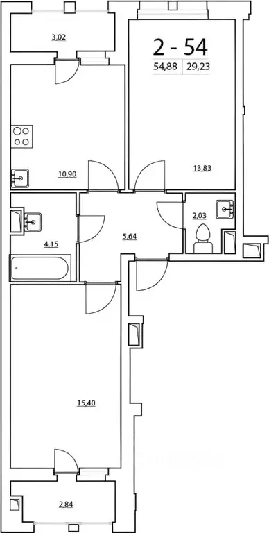 2-к кв. Санкт-Петербург Планерная ул., 95к1 (56.5 м) - Фото 1