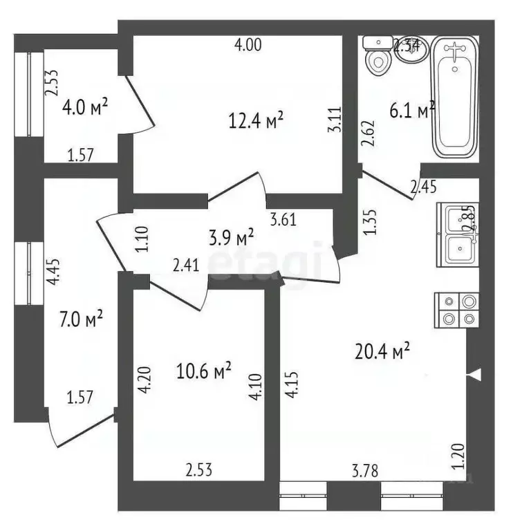 2-к кв. Ростовская область, Ростов-на-Дону Рабочий Городок мкр, ул. ... - Фото 2