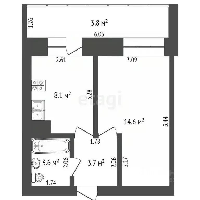 1-к кв. Марий Эл, Йошкар-Ола ул. Чернякова, 7Б (35.0 м) - Фото 0