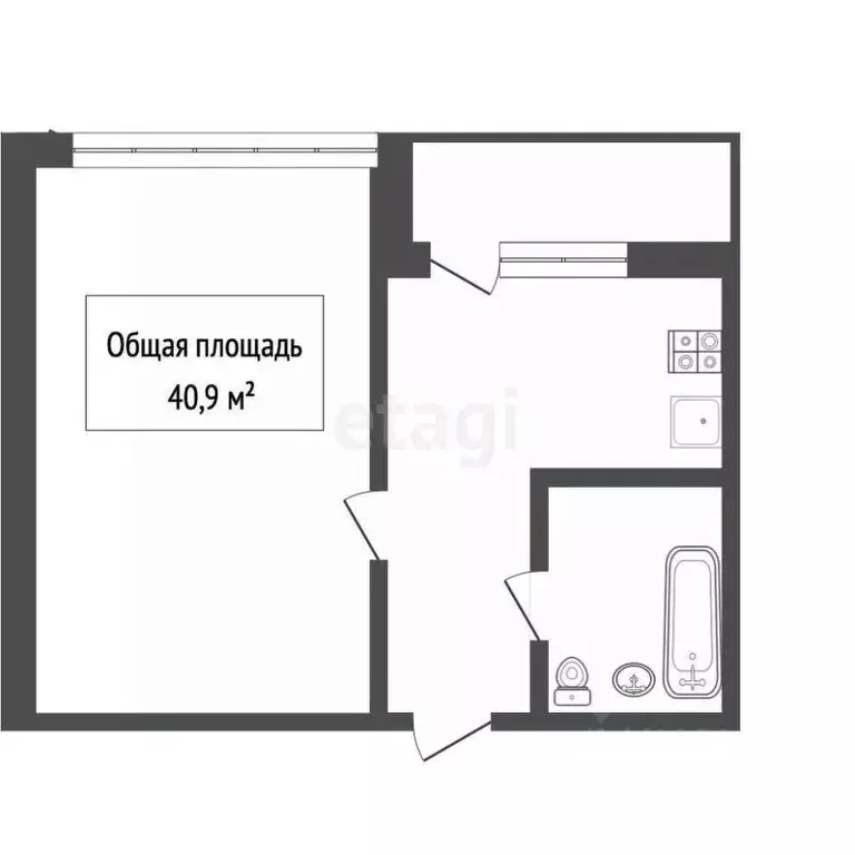 1-к кв. Тульская область, Тула просп. Ленина, 124А (40.9 м) - Фото 1