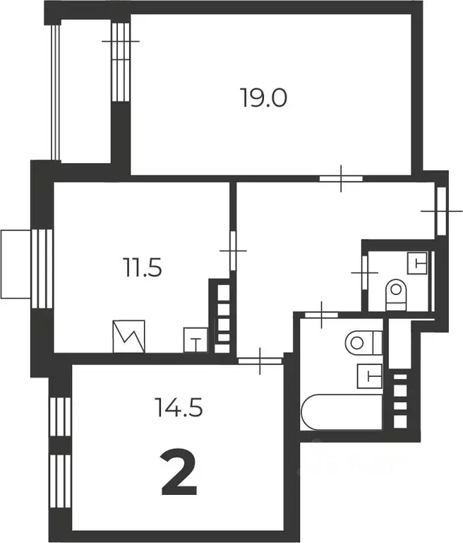 2-к кв. Москва Родниковая ул., 4А (59.7 м) - Фото 2
