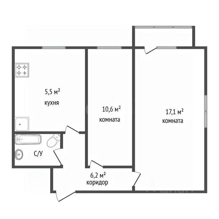 2-к кв. Башкортостан, Уфа просп. Октября, 142/4 (43.2 м) - Фото 0