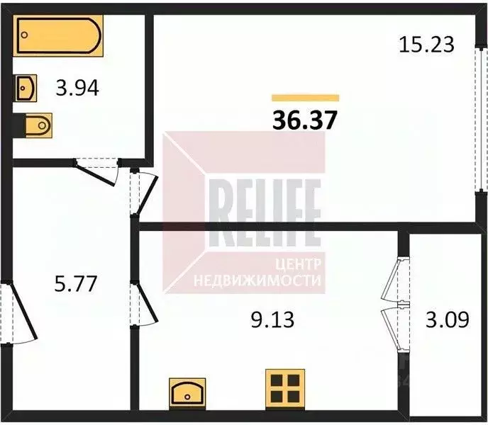 1-к кв. Калининградская область, Калининград Новгородская ул., 5к3 ... - Фото 2