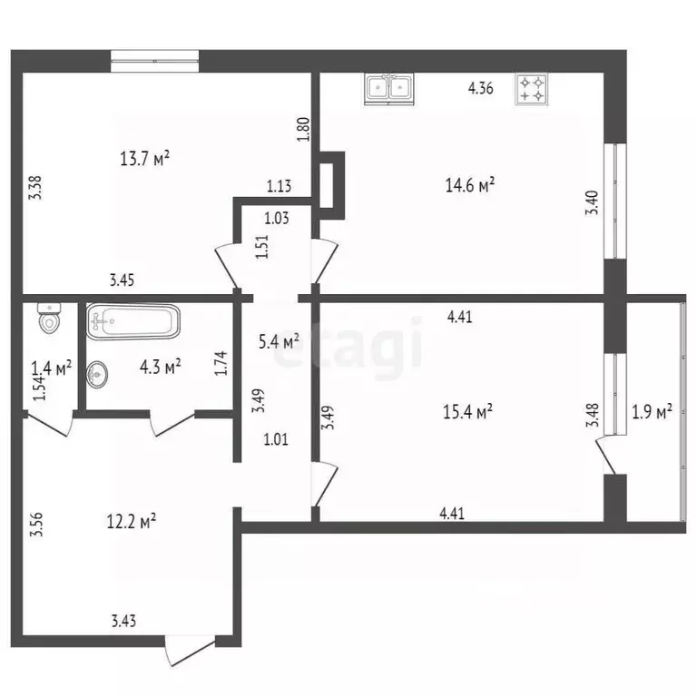 2-к кв. Мордовия, Саранск Лямбирское ш., 23 (66.7 м) - Фото 1