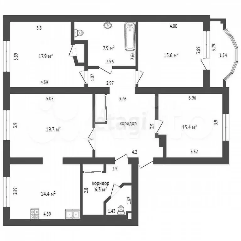 4-к. квартира, 121 м, 5/5 эт. - Фото 0