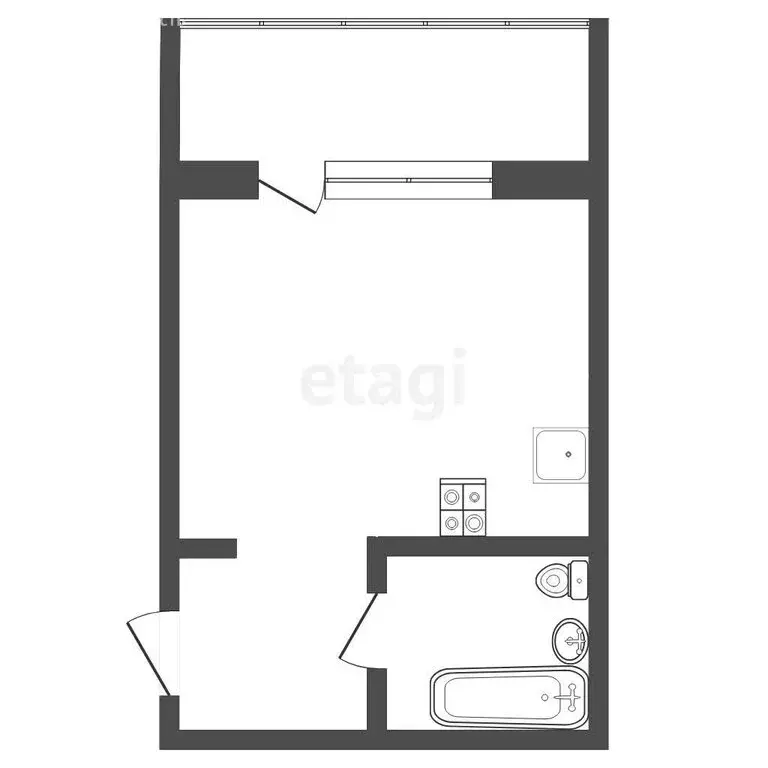 Квартира-студия: Тюмень, Полевая улица, 109к1 (27 м) - Фото 1