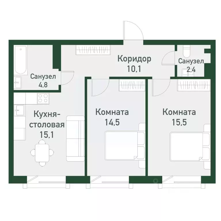 2-к кв. Челябинская область, Челябинский городской округ, пос. ... - Фото 0