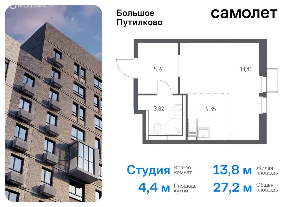 1-комнатная квартира: деревня Путилково, жилой комплекс Большое ... - Фото 0