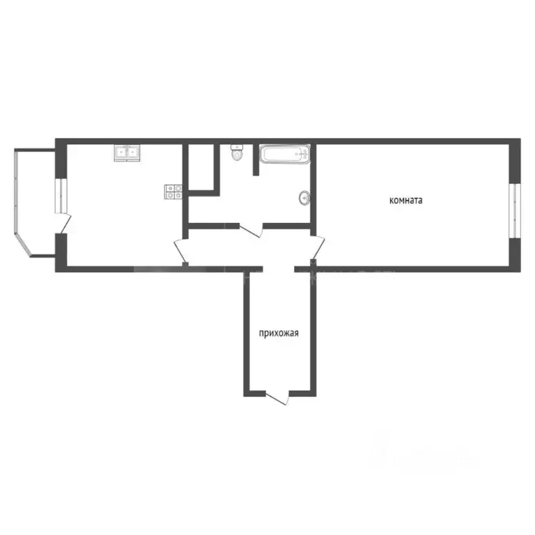 1-к кв. Тюменская область, Тюмень ул. Федюнинского, 58 (47.4 м) - Фото 2