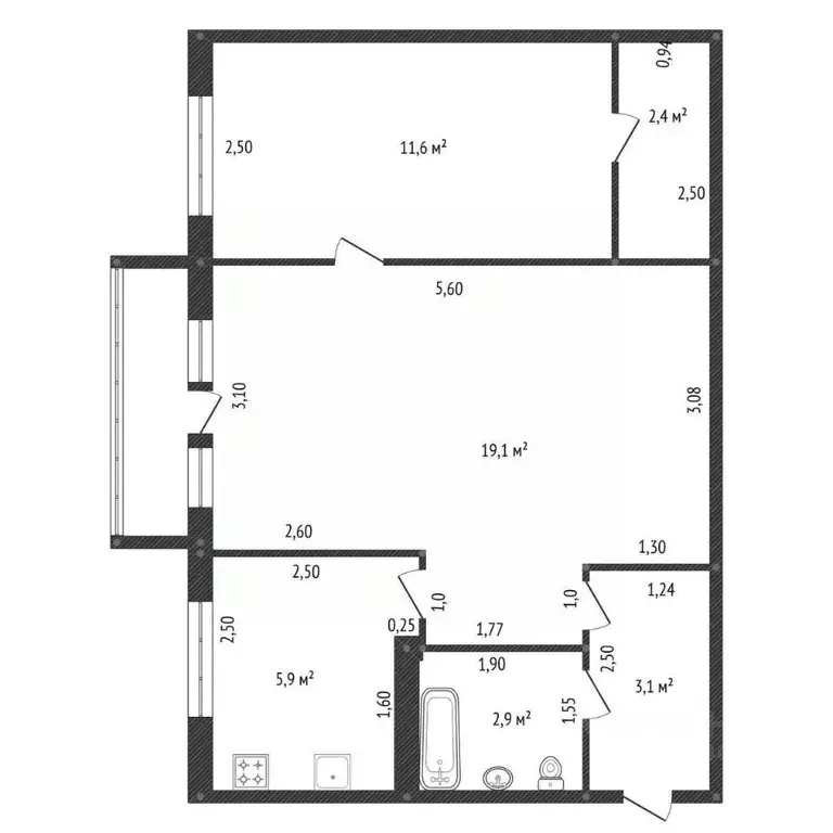 2-к кв. Башкортостан, Уфа ул. Рихарда Зорге, 20/1 (45.8 м) - Фото 1
