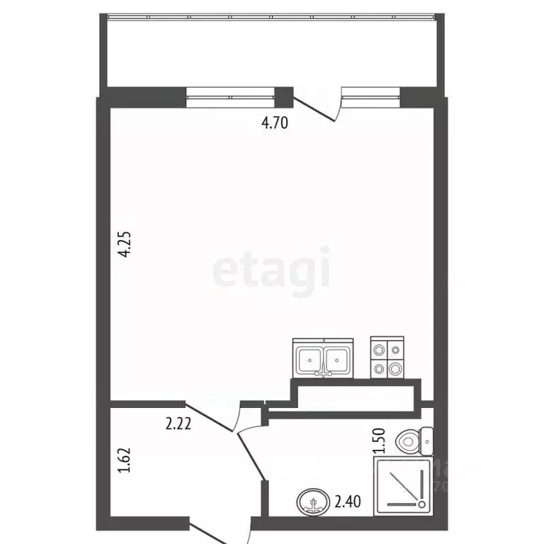 Студия Ленинградская область, Мурино Всеволожский район, просп. ... - Фото 2