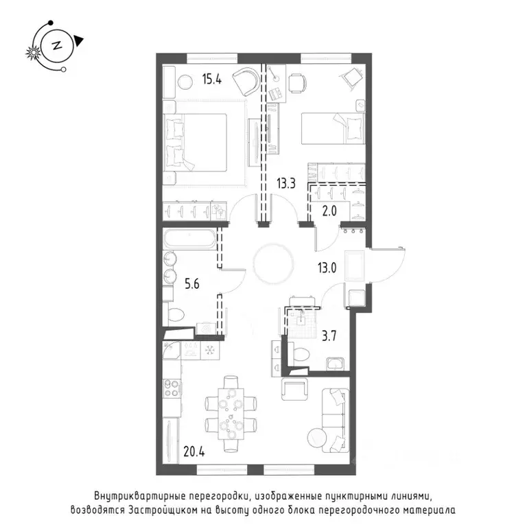 2-к кв. Санкт-Петербург Лисичанская ул., 15 (73.4 м) - Фото 0