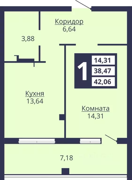 1-к кв. Свердловская область, Екатеринбург ул. Коуровская, 13/3 (41.8 ... - Фото 0