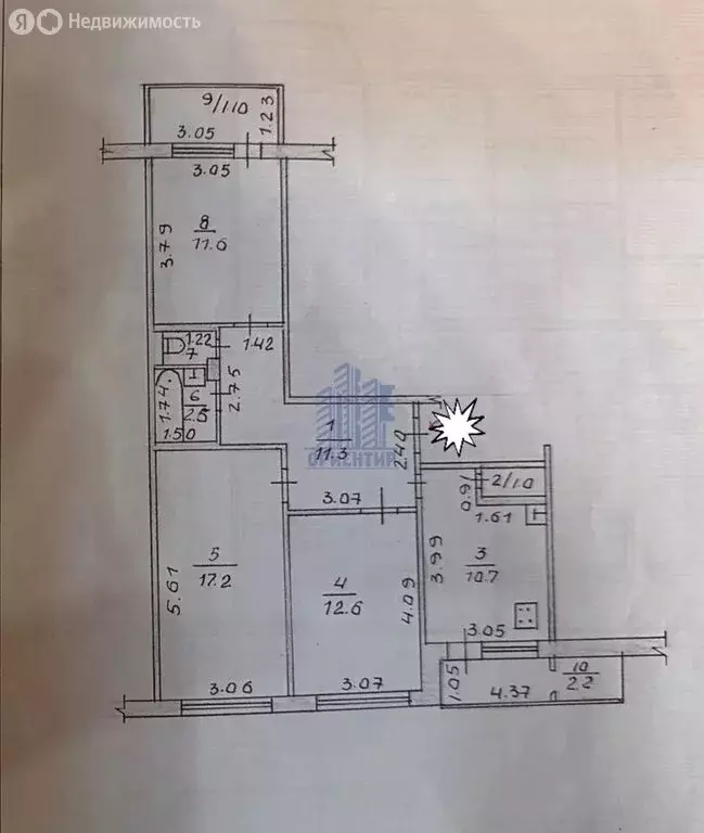 3-комнатная квартира: посёлок Сюктерка, Главная улица, 3 (71.2 м) - Фото 1
