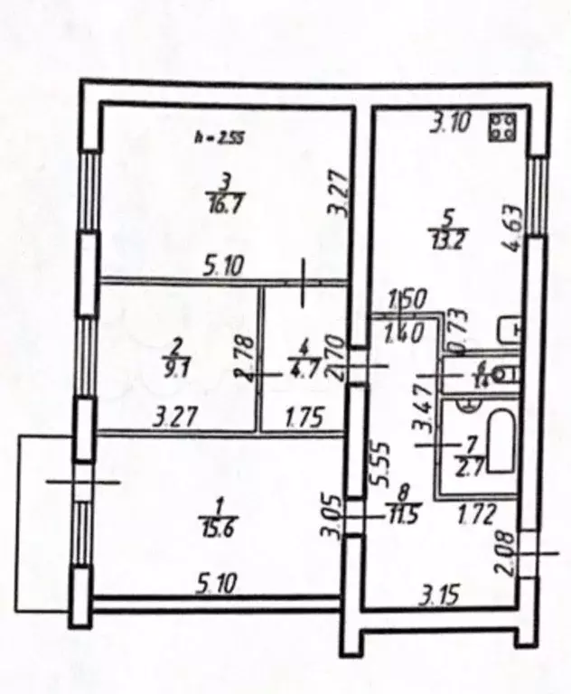 3-к. квартира, 75 м, 5/5 эт. - Фото 0