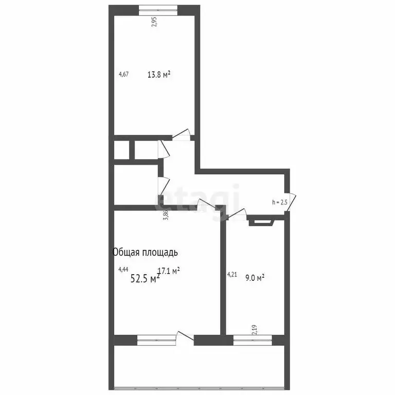 2-комнатная квартира: Томск, улица Лебедева, 40 (53 м) - Фото 0