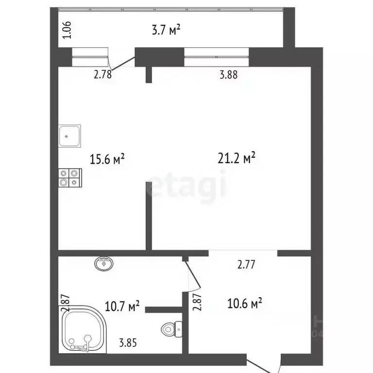 2-к кв. Забайкальский край, Чита ул. Столярова, 91 (78.6 м) - Фото 1