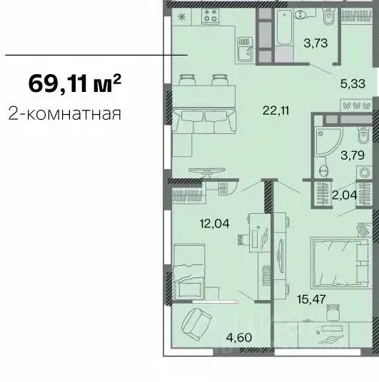 2-к кв. Рязанская область, Рязань Метропарк тер., Метропарк жилой ... - Фото 0