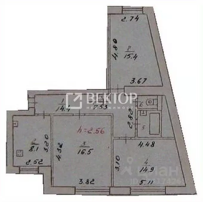 3-к кв. Костромская область, Кострома Самоковская ул., 7 (73.5 м) - Фото 2