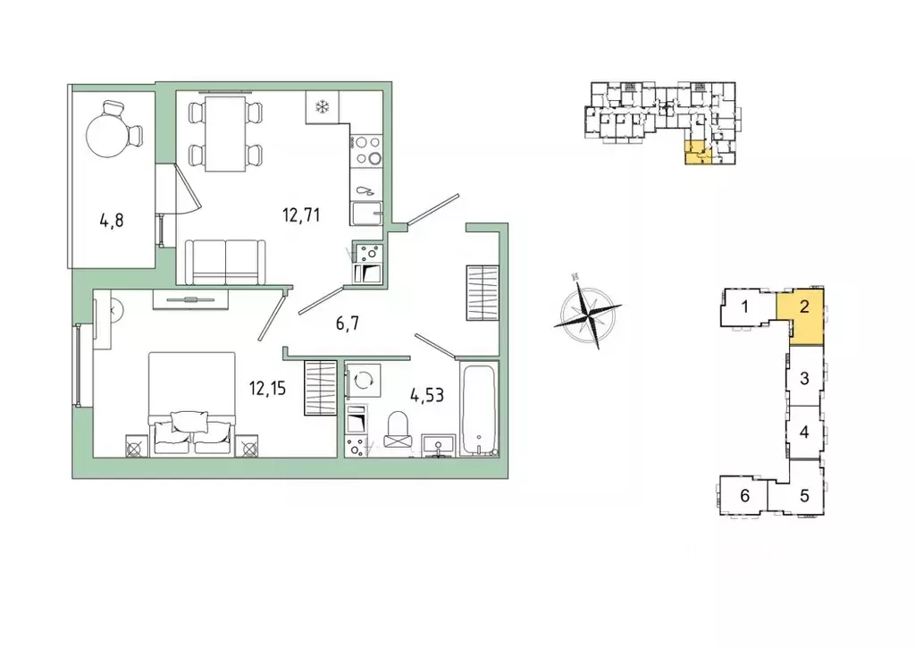 1-к кв. Ленинградская область, Гатчина Въезд мкр,  (38.49 м) - Фото 1