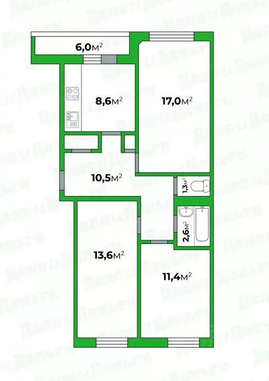 3-к кв. Кировская область, Оричевский район, Стрижи пгт Юбилейная ул., ... - Фото 2