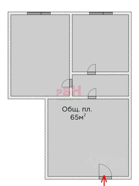 Офис в Тюменская область, Тюмень ул. Максима Горького, 44 (65 м) - Фото 2
