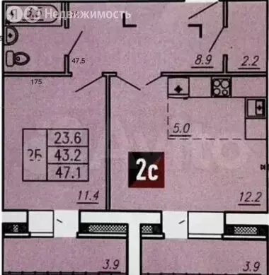 1-комнатная квартира: Новый Уренгой, Набережная улица, 32/1 (43.8 м) - Фото 0