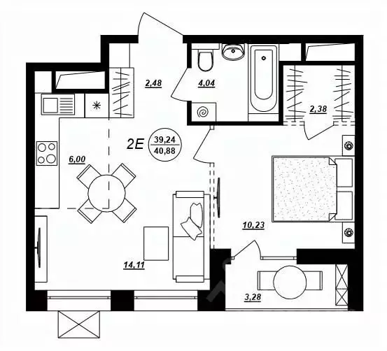 2-к кв. Хабаровский край, Хабаровск ул. Демьяна Бедного (40.88 м) - Фото 1
