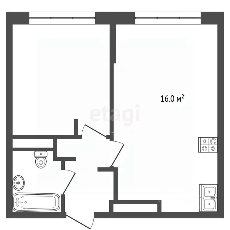 1-к кв. Тюменская область, Тюмень ул. Тимофея Чаркова, 87 (40.0 м) - Фото 2