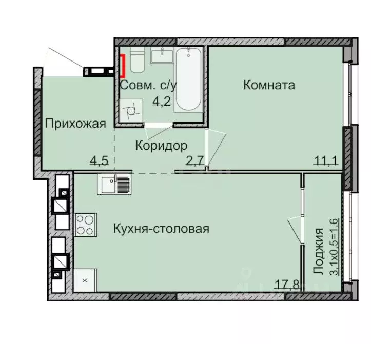 1-к кв. Удмуртия, Ижевск Строитель жилрайон, 5-й мкр, Нео жилой . - Фото 0