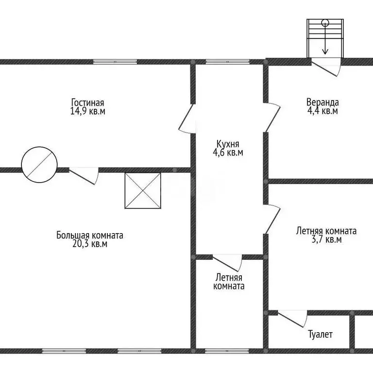 Дом в Псковский район, Ядровская волость, деревня Мазилино (35.2 м) - Фото 1