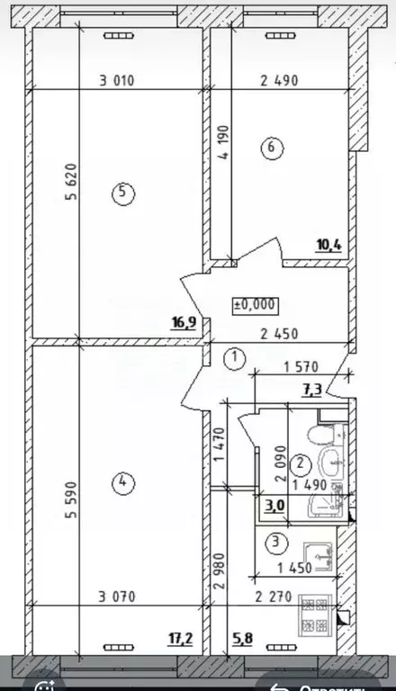 3-к кв. Рязанская область, Рязань Касимовское ш., 40 (60.0 м) - Фото 2