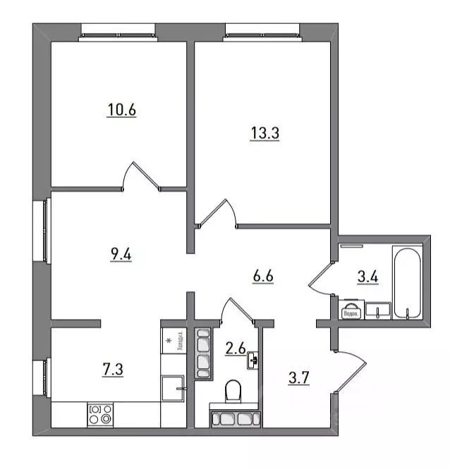 3-к кв. Кировская область, Киров ул. Чистопрудненская, 13А (56.9 м) - Фото 2