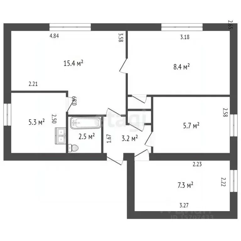 4-к кв. Санкт-Петербург Дачный просп., 36К2 (48.8 м) - Фото 0