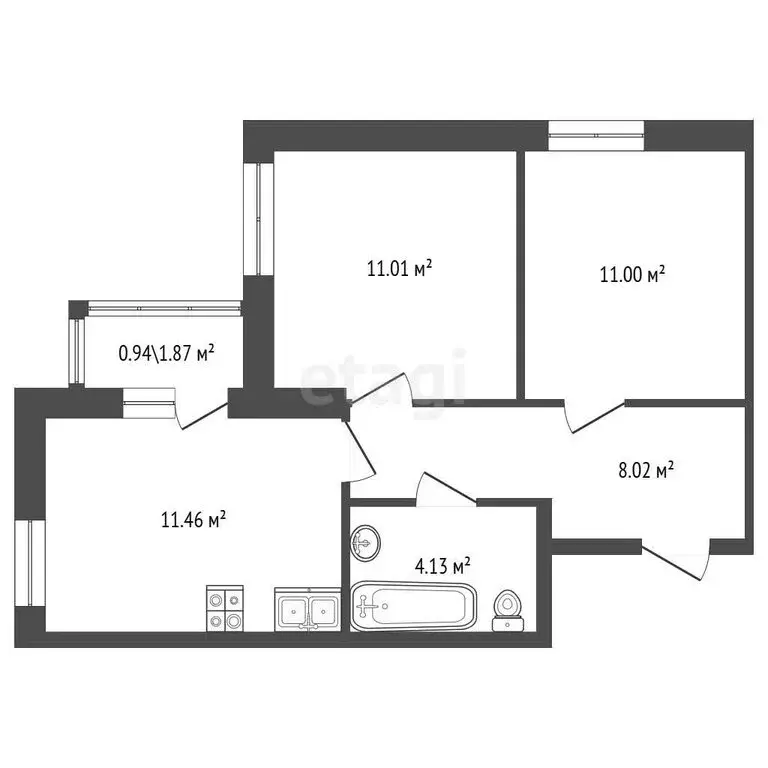 2-комнатная квартира: Санкт-Петербург, Коломяжский проспект, 5к3 ... - Фото 1