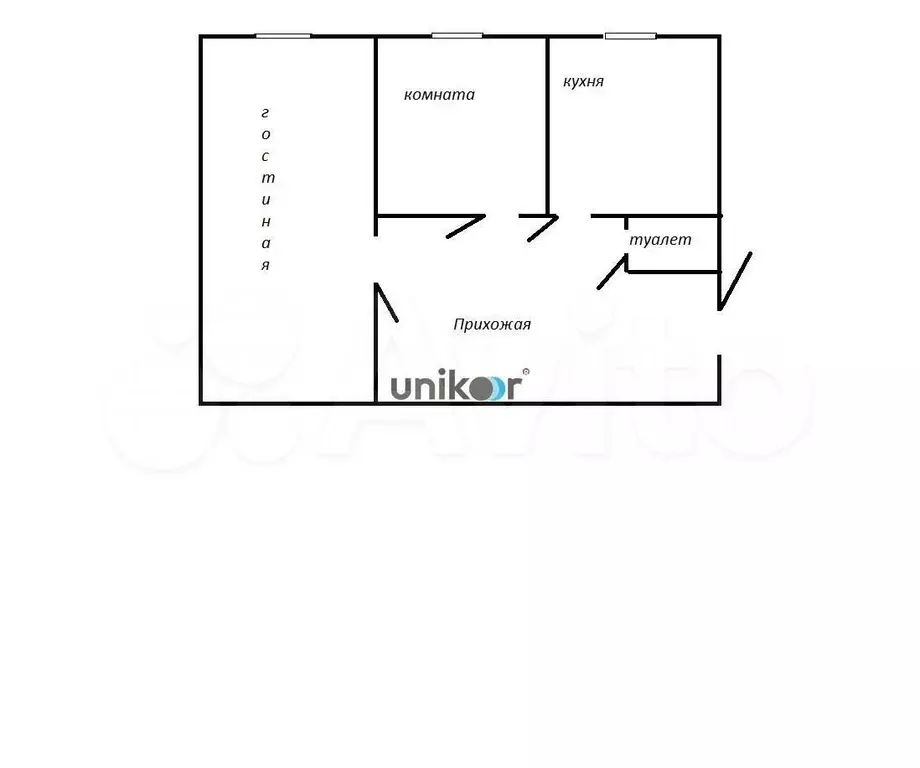 2-к. квартира, 53 м, 1/2 эт. - Фото 0