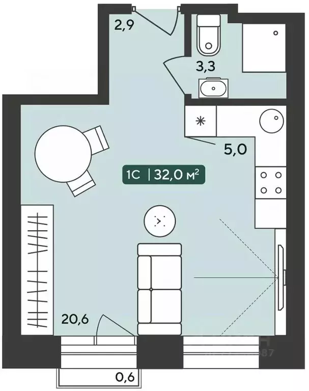 1-к кв. Новосибирская область, Мошковский район, пос. Октябрьский ... - Фото 1