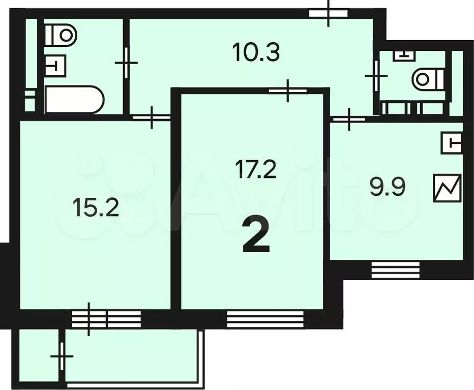 Аукцион: 2-к. квартира, 58,3м, 14/14эт. - Фото 1