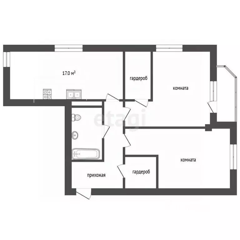 2-к кв. Тюменская область, Тюмень Харьковская ул., 59/4 (80.0 м) - Фото 1
