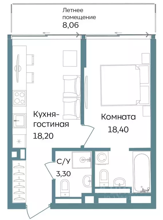 1-к кв. Крым, Саки  (47.96 м) - Фото 1