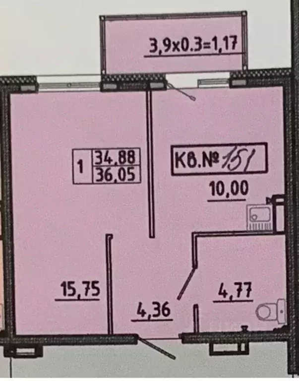 1-к кв. Красноярский край, Красноярск Соколовская ул., 20Б (36.05 м) - Фото 1