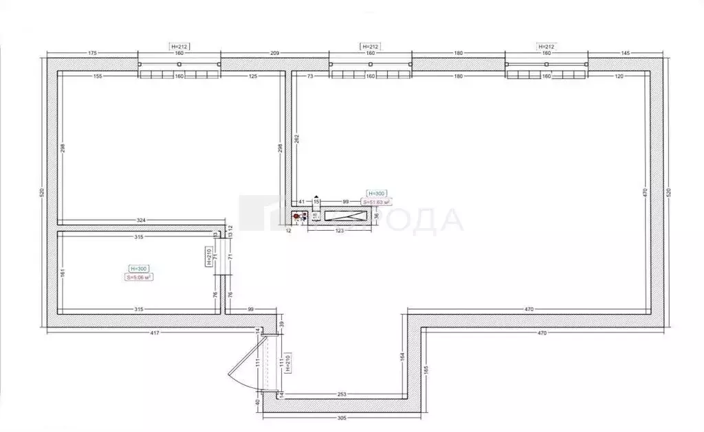 2-комнатная квартира: Барнаул, проспект Строителей, 18к1 (56.6 м) - Фото 1