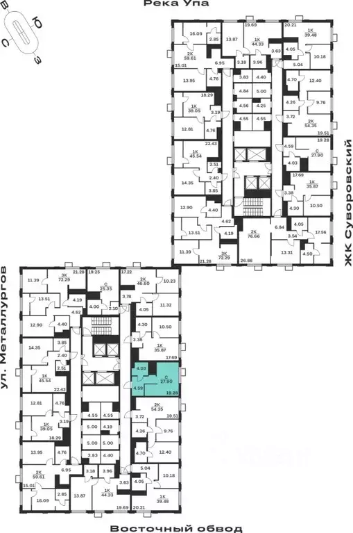 Студия Тульская область, Тула Парк Патриот жилой комплекс (27.9 м) - Фото 2