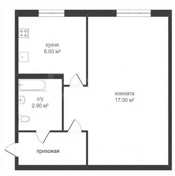 1-к кв. Костромская область, Кострома Никитская ул., 138 (31.0 м) - Фото 1