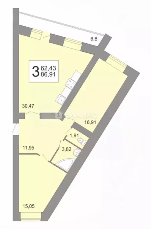 3-к кв. Пензенская область, Пензенский район, Засечный сельсовет, с. ... - Фото 1