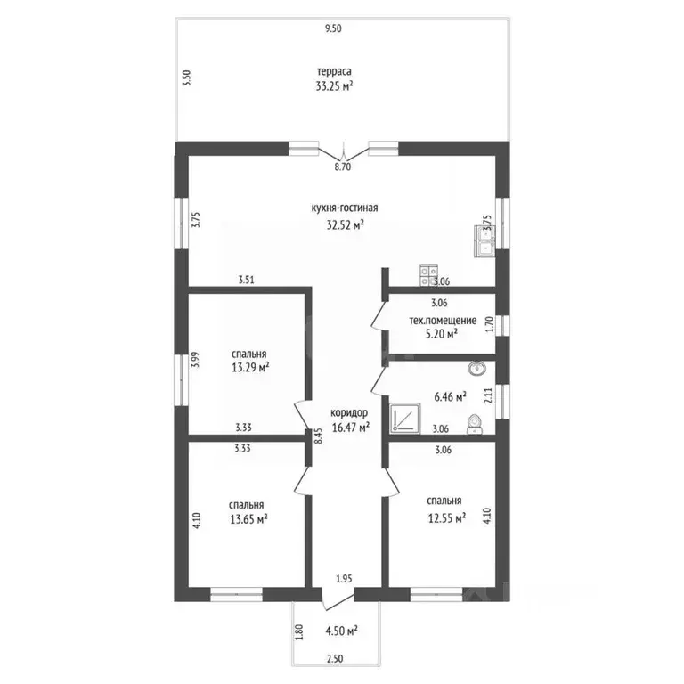 Дом в Крым, Симферопольский район, с. Мирное ул. Черноморская (142 м) - Фото 2